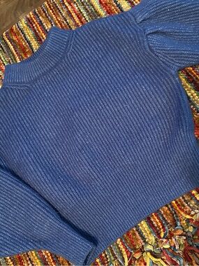 Express Blue cropped Crewneck Sweater size medium